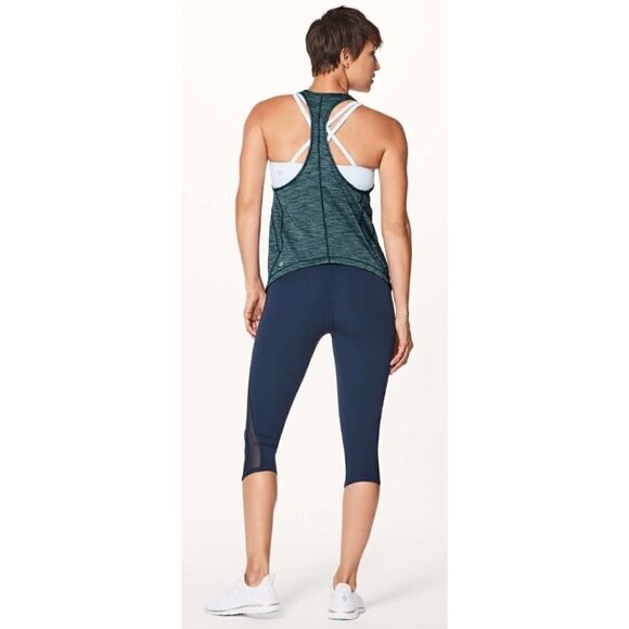 Lululemon Train Times Heathered Nile Blue Racerback Athletic Tank Top 4 - Picture 2 of 5